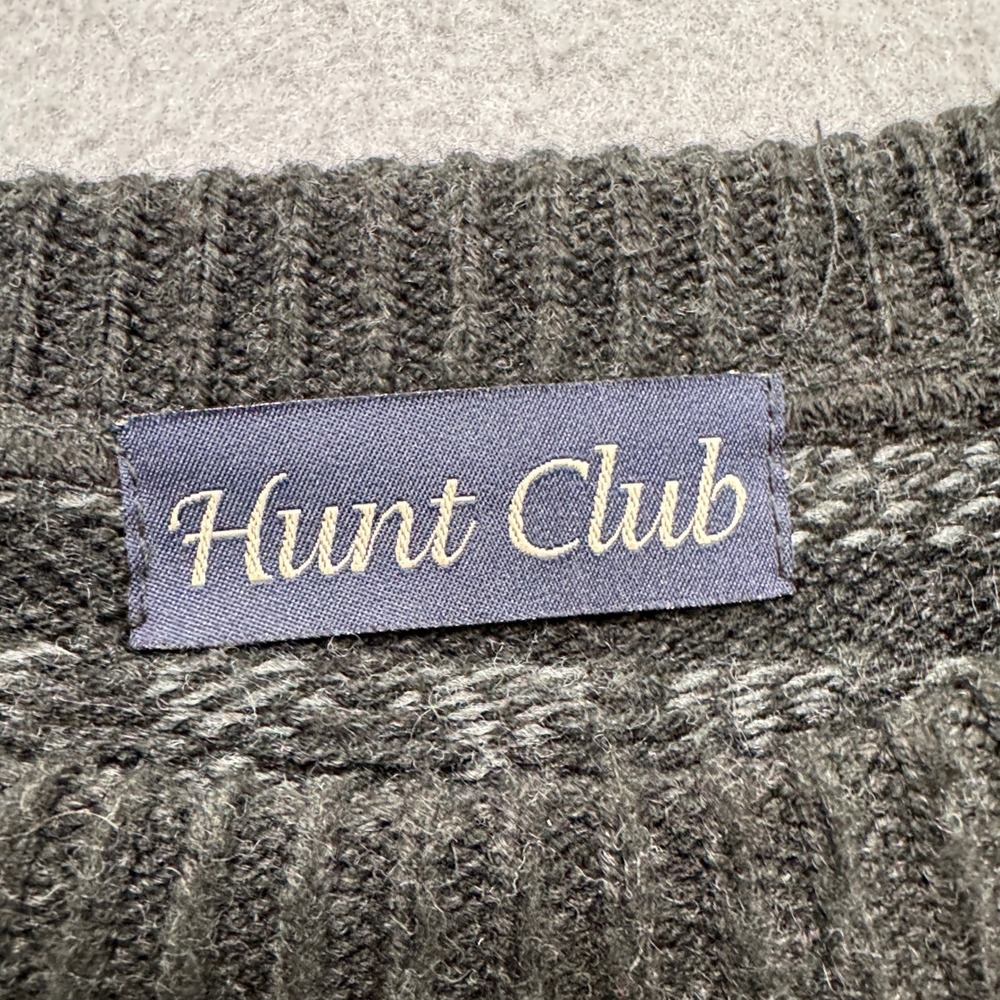 Hunt Club Sweater Men's XL Gray Red Striped Ribbed Knit Crewneck Pullover Canada - Picture 5 of 6